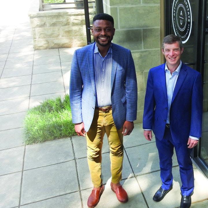 Mario E. Brown, left, and Brian Albers founded a company that aims to fill a need for the community and investors.