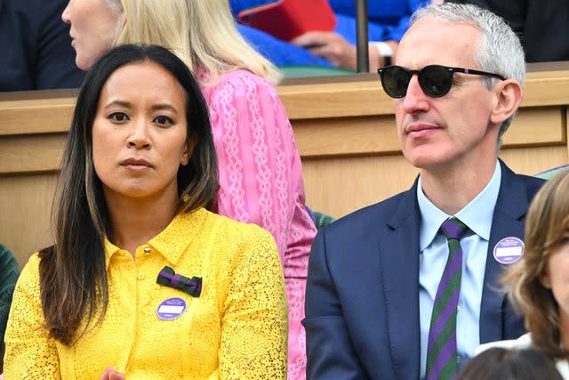 <p>Karwai Tang/WireImage</p> Anne Keothavong and Andrew Bretherton at Wimbledon