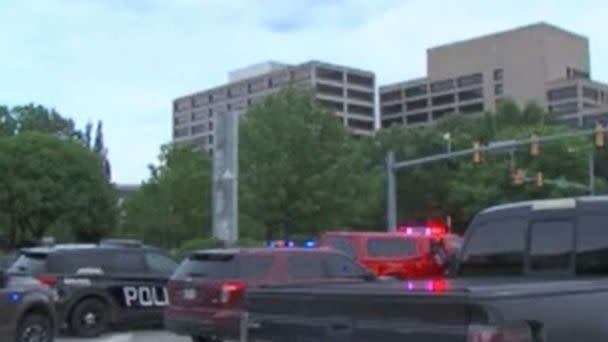 PHOTO: The Tulsa Police Department is responding to an active shooter situation near 61st and Yale, June 1, 2022. (KTUL)