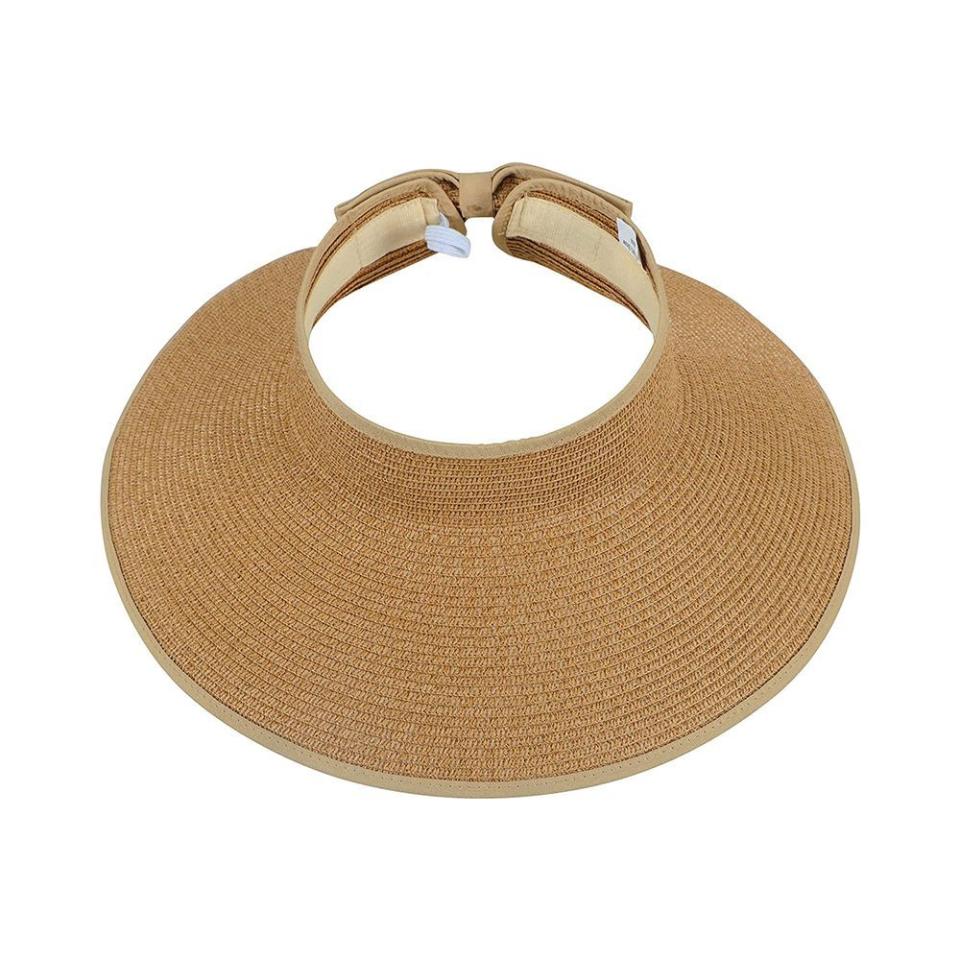 Wide Brim Roll-Up Straw Sun Visor