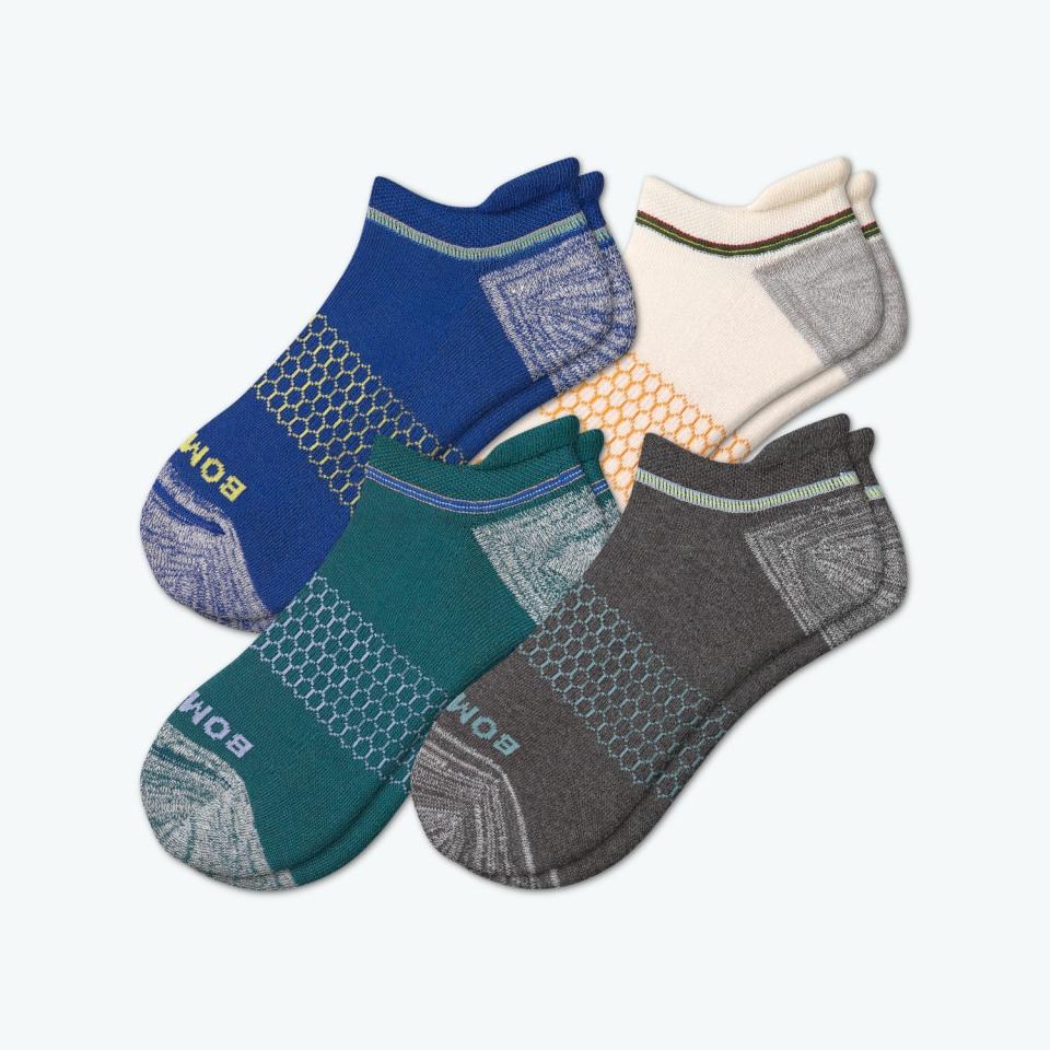 men's multi-color cuff ankle socks, bombas socks reviews