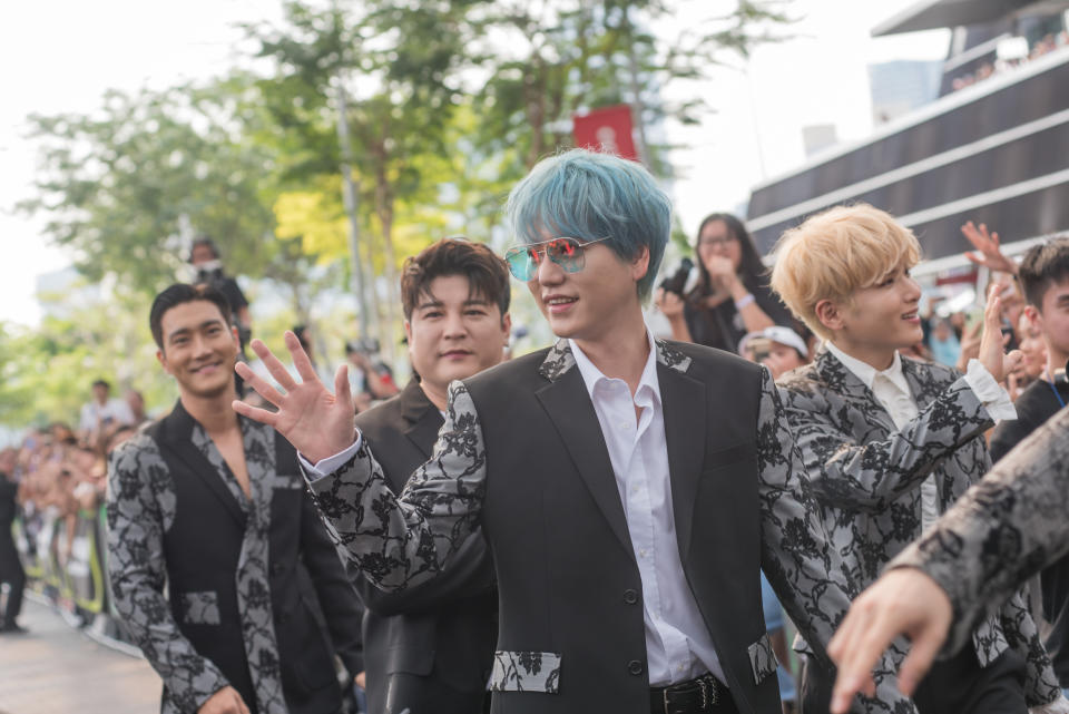 Super Junior arrives on the red carpet. (PHOTO: Kamp Singapore)