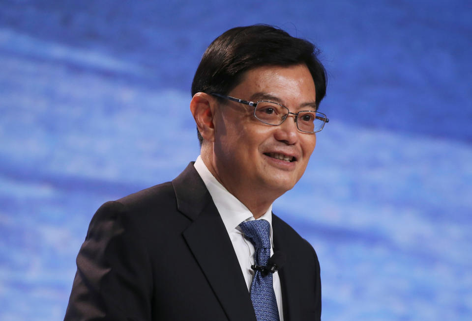 Singapore’s Finance Minister Heng Swee Keat speaks at a UBS client conference. (Photo: REUTERS/Feline Lim)