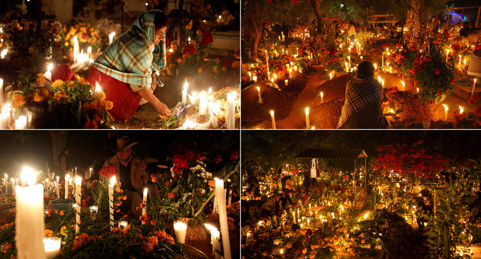 FOTOS | La tradicional velada en panteones de Oaxaca