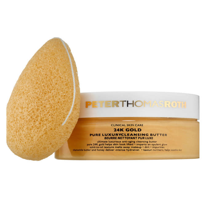 <p>No matter how many other balms I test, the standout feature for<a href="http://nymag.com/thecut/2016/01/peter-thomas-roth-24k-gold-cleansing-butter.html?mid=yahoobeauty" rel="nofollow noopener" target="_blank" data-ylk="slk:Peter Thomas Roth’s cleansing butter;elm:context_link;itc:0;sec:content-canvas" class="link "> Peter Thomas Roth’s cleansing butter</a> is its deliciously creamy texture. It’s super-thick and shares the same texture as fancy restaurant honey butter. When it came to removing eye makeup this balm performed the best – only requiring a couple of circular sweeps around lashes before mascara melted away in defeat. The included Konjac sponge meant to gently exfoliate is a nice touch, though not particularly needed for a nearly effortless cleanse.</p><p><i>Peter Thomas Roth Cleansing Butter<br></i> <i><a href="http://www.sephora.com/24k-gold-pure-luxury-cleansing-butter-P402689" rel="nofollow noopener" target="_blank" data-ylk="slk:$55 at Sephora;elm:context_link;itc:0;sec:content-canvas" class="link ">$55 at Sephora</a></i></p><p><i><br></i></p><p><i><br></i></p>