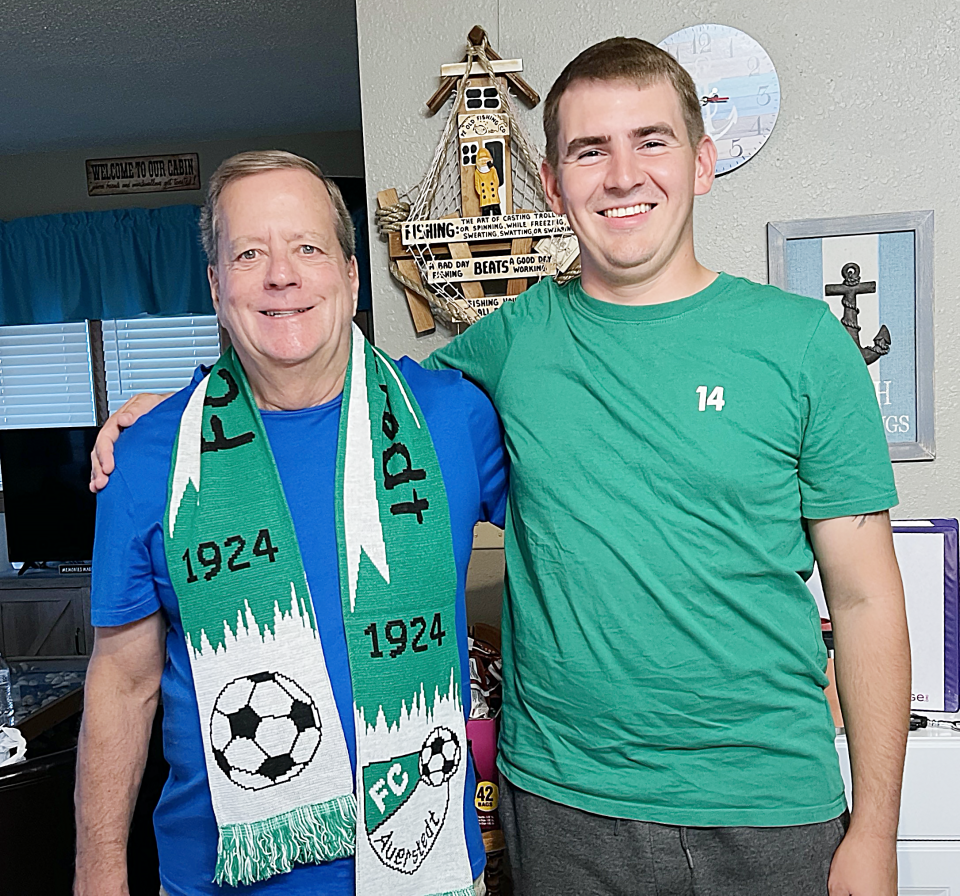 Scott Schaeffer of Watertown is pictured with Jonas Hartinger of Germany, the stem cell transplant donor who saved his life. Schaeffer was diagnosed with CMML, a rare form of leukemia, and underwent a storm cell transplant on April 20, 2018. Recently, Hartinger and his girlfriend Fabienne Schroeder came to Watertown to meet the man he saved.