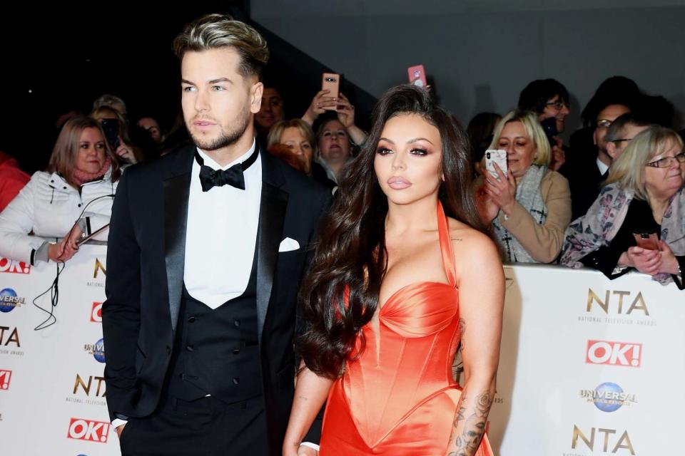 Jesy Nelson and Chris Hughes at the 2020 NTAs. (Getty Images)