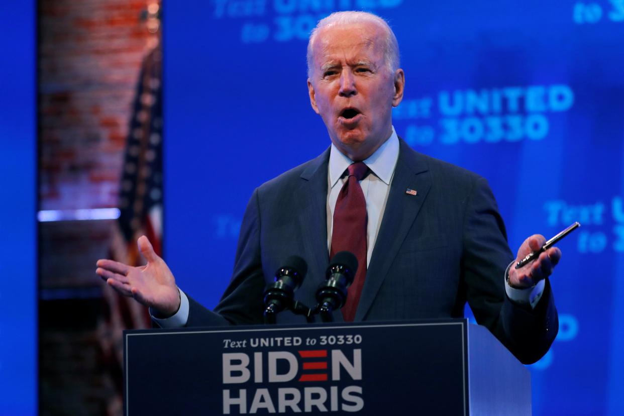 US Democratic presidential nominee, Joe Biden, on Sunday (REUTERS)