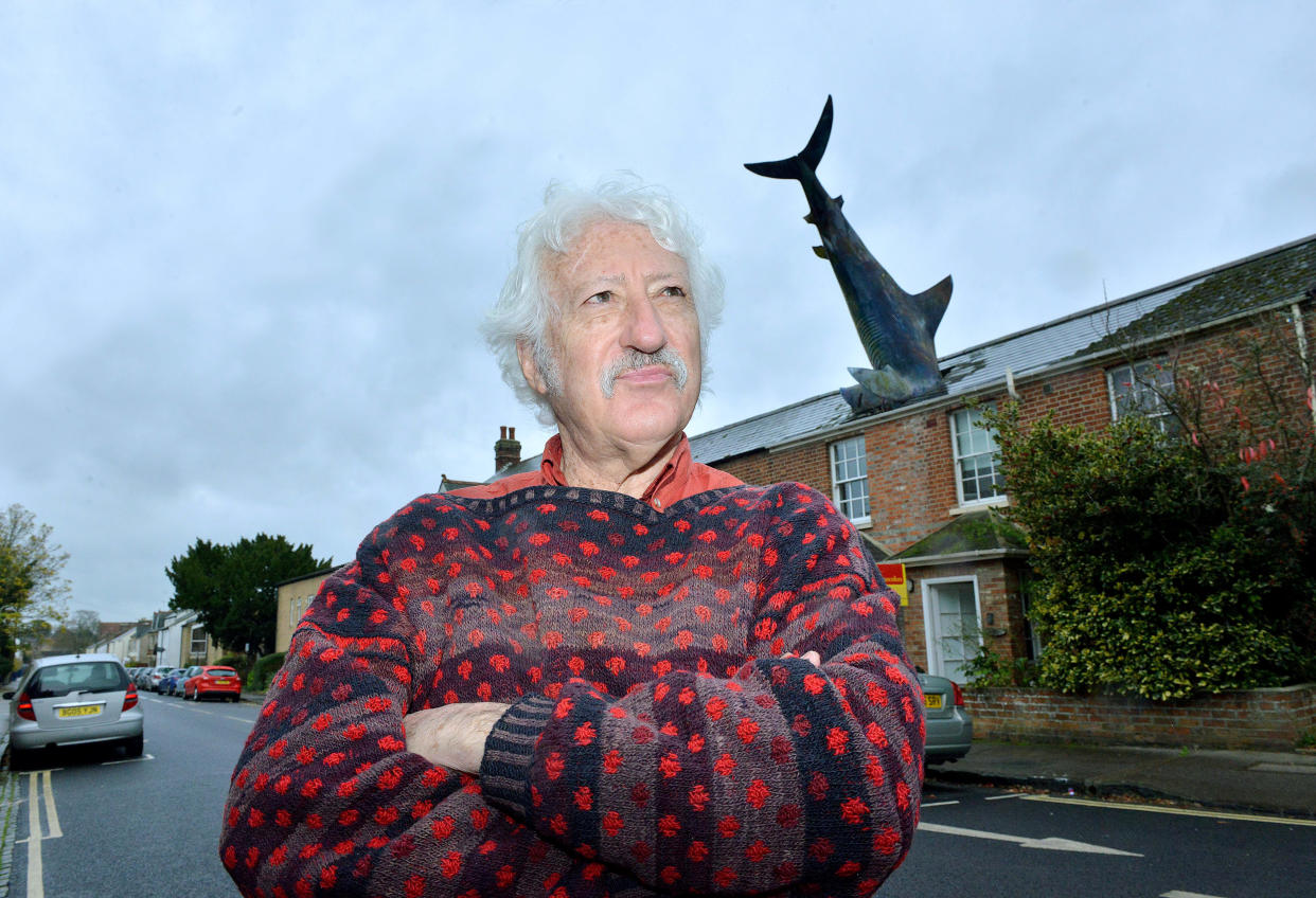 The late Bill Heine outside his house. (SWNS)