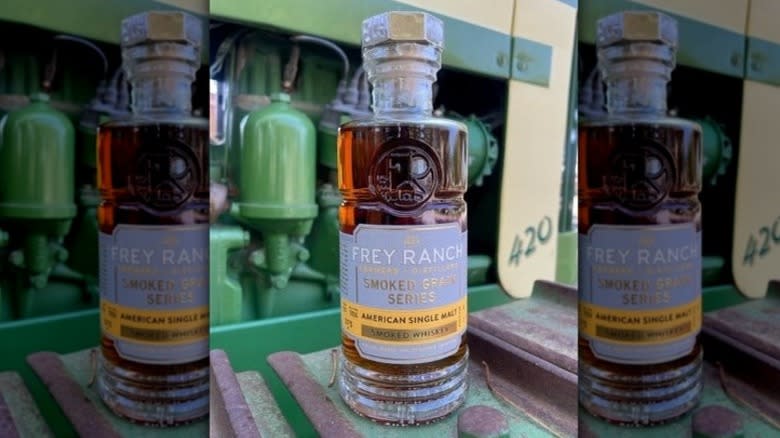 Bottle of Frey Ranch American Single Malt Smoked Whiskey