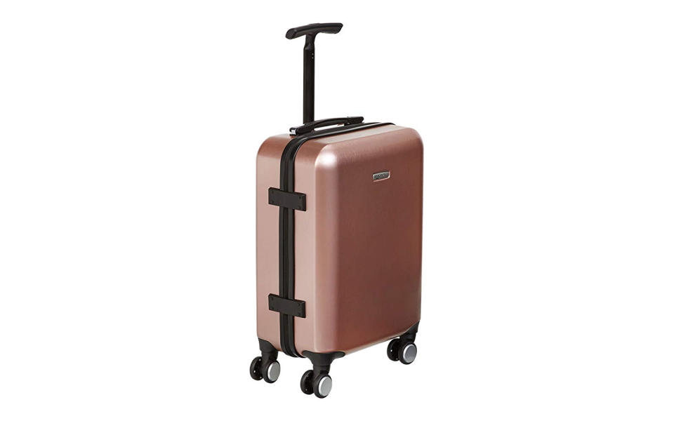 AmazonBasics Metallic Hardshell Spinner Suitcase With Built-in TSA Lock