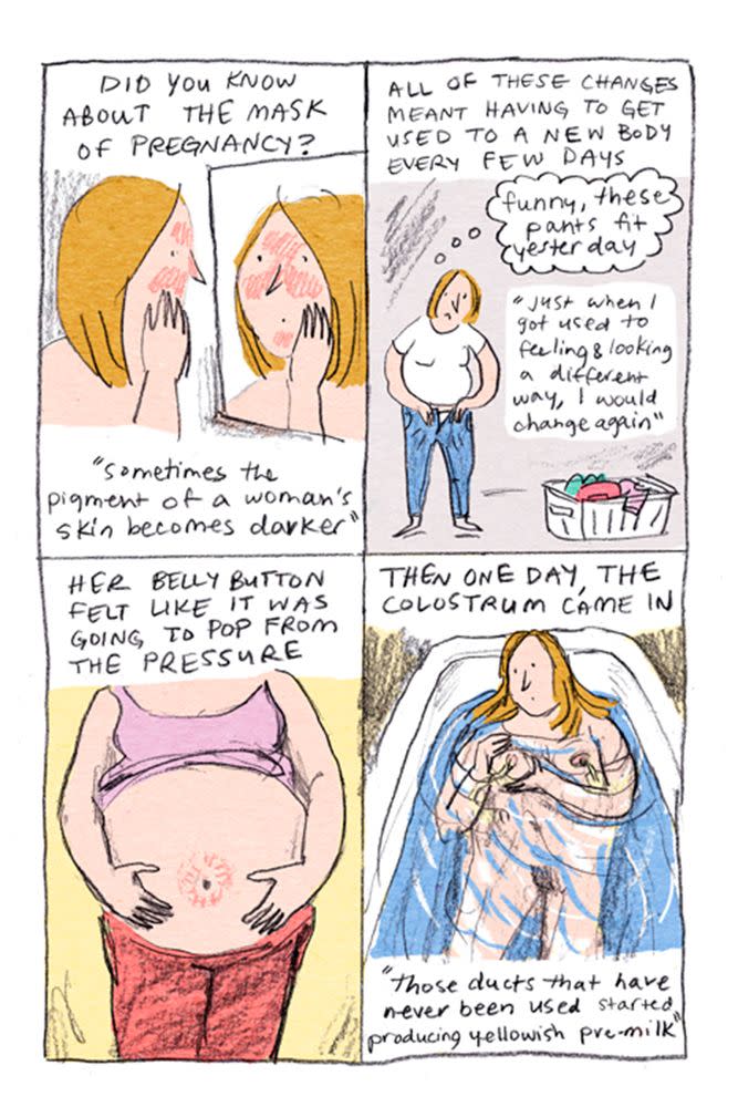 An illustrator took to the page to depict pregnancy in all its glory. Forget clichés or horror stories—this is what really happens when you have a baby.