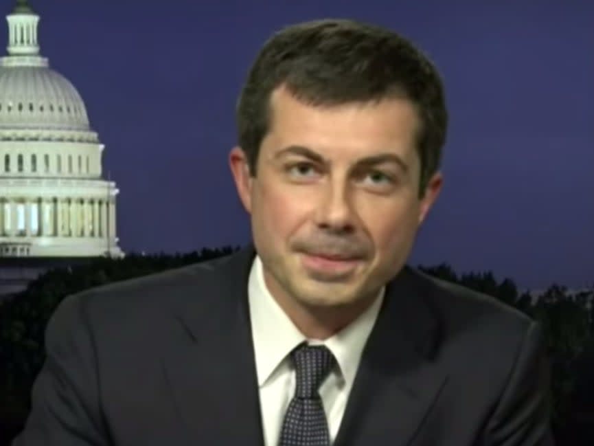 Pete Buttigieg speaking to host Martha McCallum on Tuesday 29 September ((Fox News))