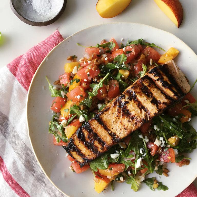 Grilled Salmon with?Farmers’ Market Salad