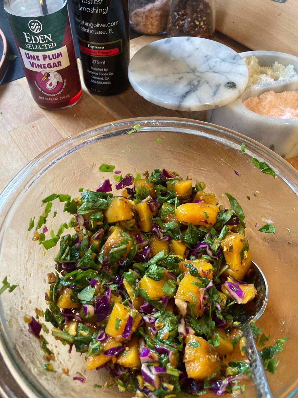 The Kitchen Goddess recipe for Butternut Squash and Arugula Salad, a cool option for summer.