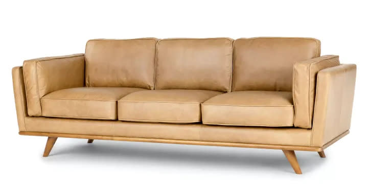 Article Timber leather sofa