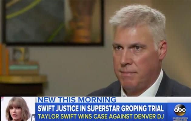 David spoke to GMA after losing the case against Taylor. Source: ABC