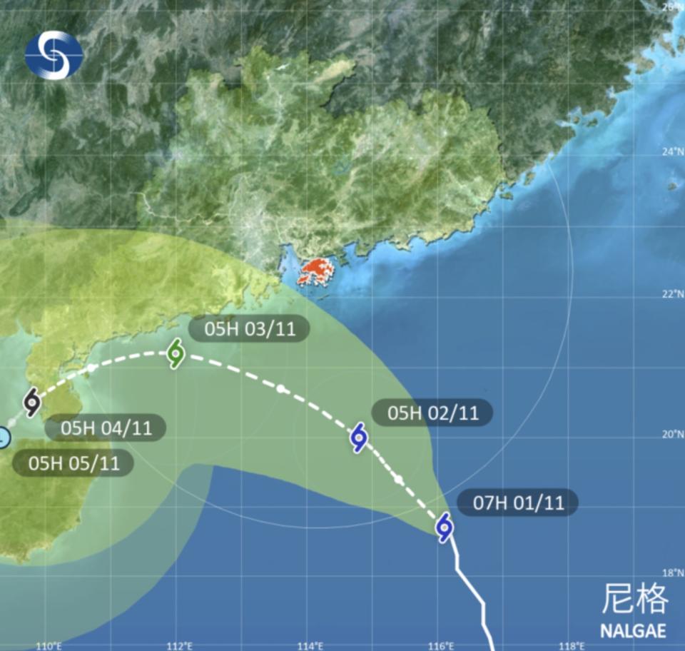 強烈熱帶風暴 尼格 在香港時間 2022 年 11 月 01 日 07 時的最新資料