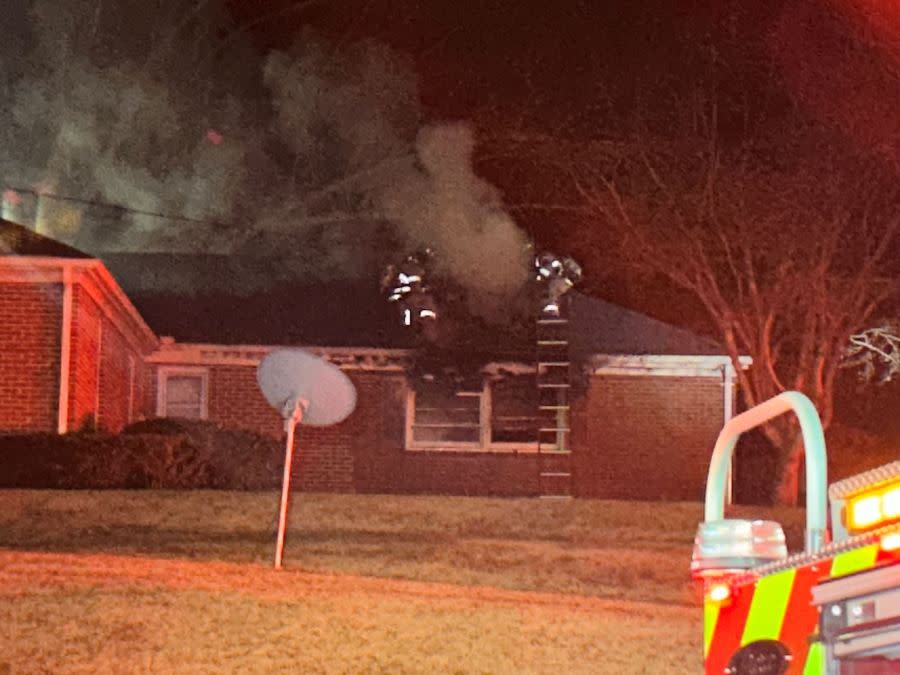 Heavy smoke showing from a house on Westover Drive in Danville on Feb. 14, (Photo Courtesy: Danville Fire Department)