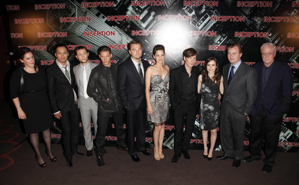 The cast of Inception at the film's permier