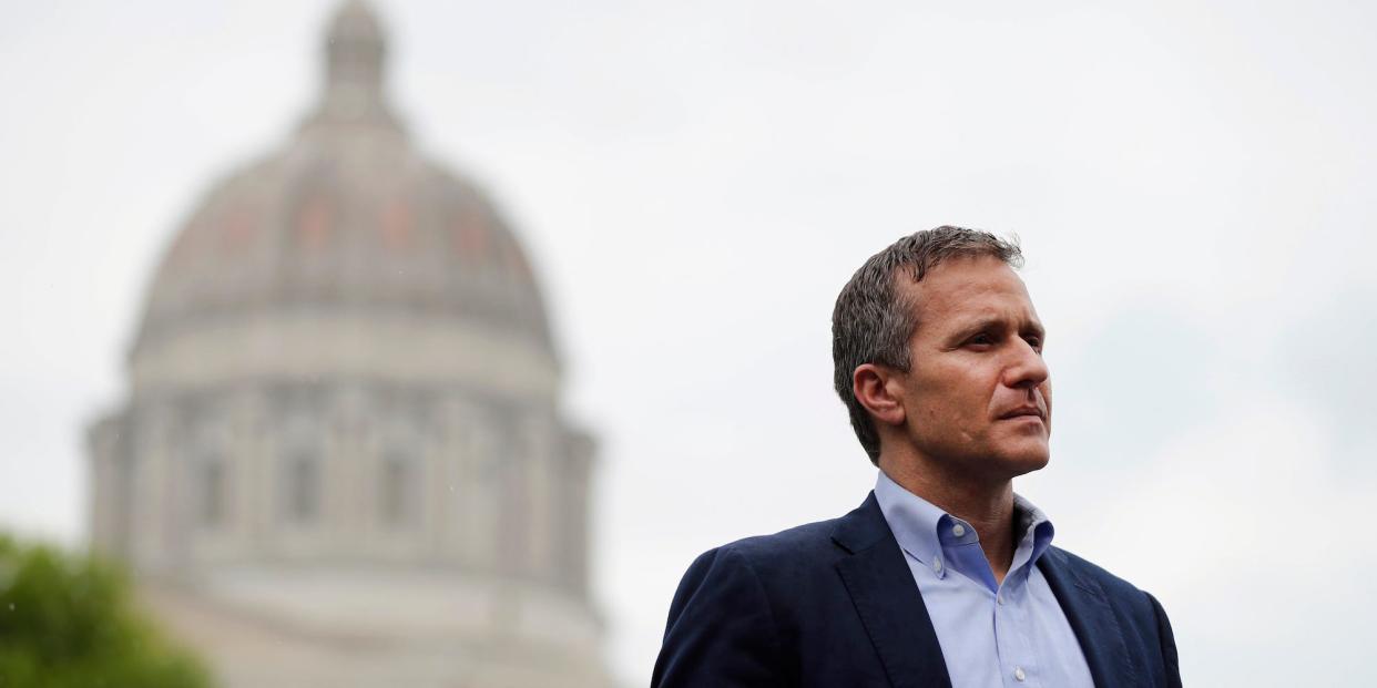 Former Governor Eric Greitens of Missouri near the State Capitol in Jefferson City, MO on May 17, 2018.