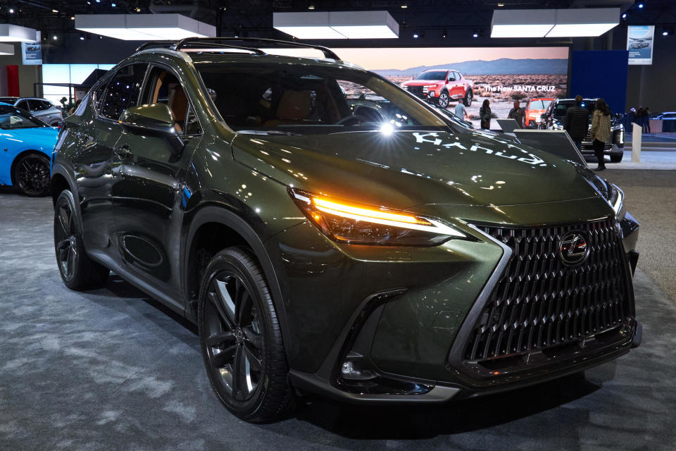 A 2024 Lexus NX 450h+ hybrid SUV during the New York International Auto Show in New York, New York on March 28, 2024.  / Credit: Bing Guan of Bloomberg via Getty Images