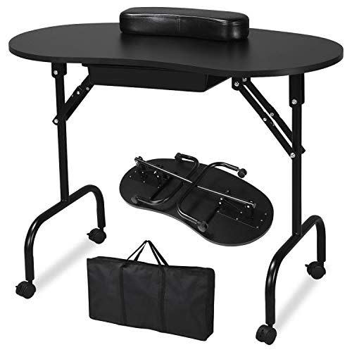 6) Yaheetech 37-inch Portable & Foldable Manicure Table
