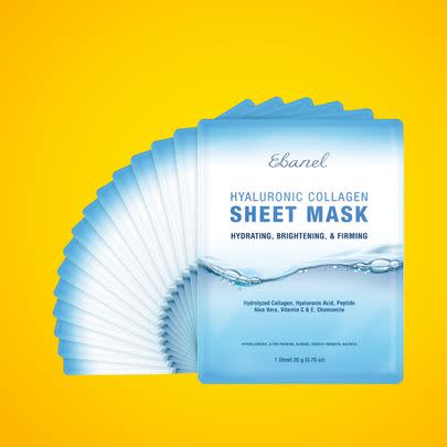 Ebanel hyaluronic collagen sheet mask 15-pack