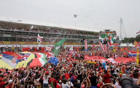 Formula One - F1 - Italian Grand Prix 2016 - Autodromo Nazionale Monza, Monza, Italy - 4/9/16 General view of fans and the podium Reuters / Max Rossi Livepic