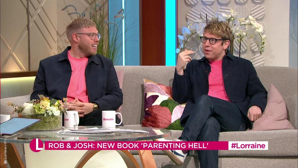 Rob Beckett and Josh Widdicombe in matchy-matchy outfits. (ITV)