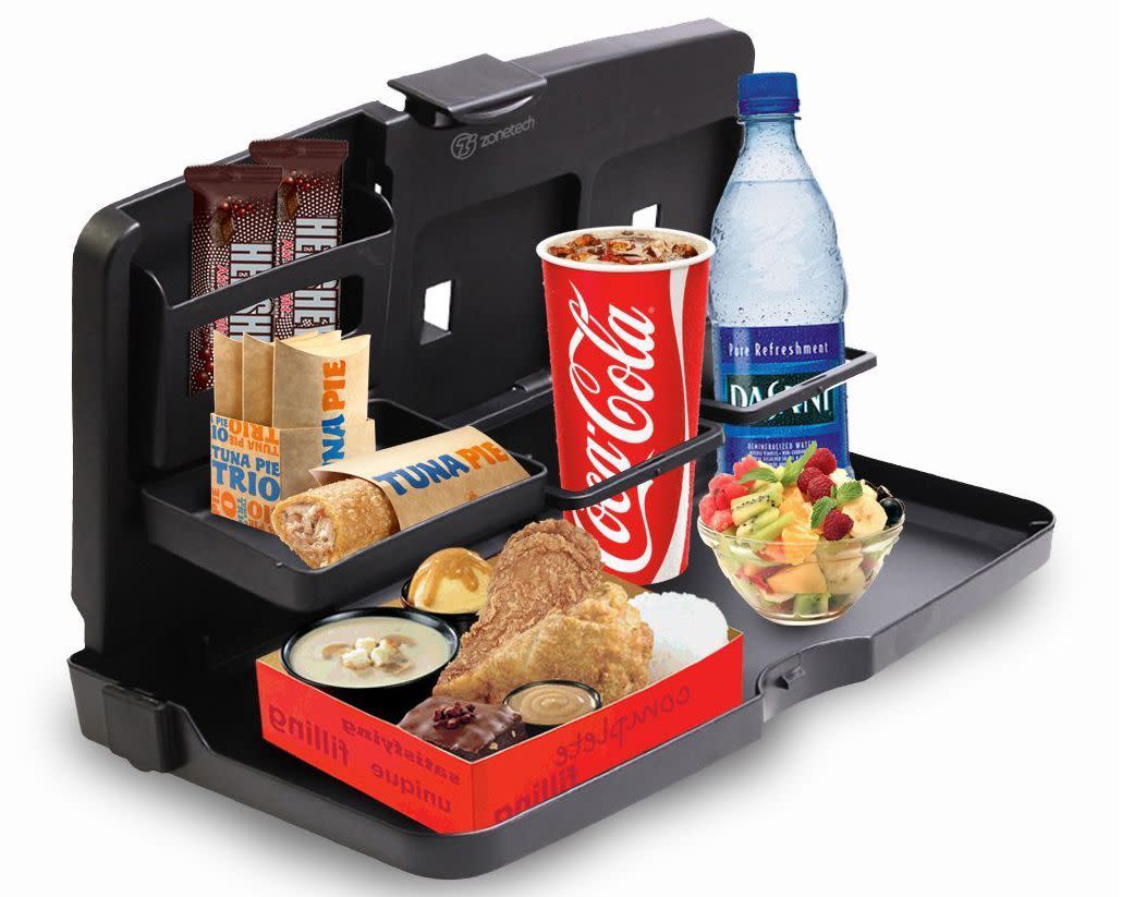 Zonetech Black Car Food Snack Tray