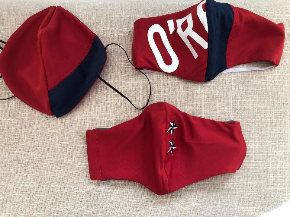 Melizabeth Santos turned a jersey once worn by USWNT legend Heather O'Reilly into three protective face masks. 