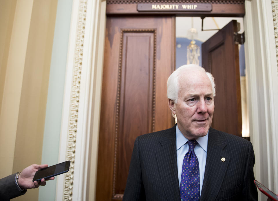 "I can show you a poll for anything," said Senate Majority Whip John Cornyn. (Photo: Bill Clark/CQ Roll Call via Getty Images)