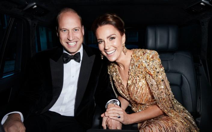 The Duke and Duchess of Cambridge tweeted a photograph from the No Time To Die premiere in September - TWITTER