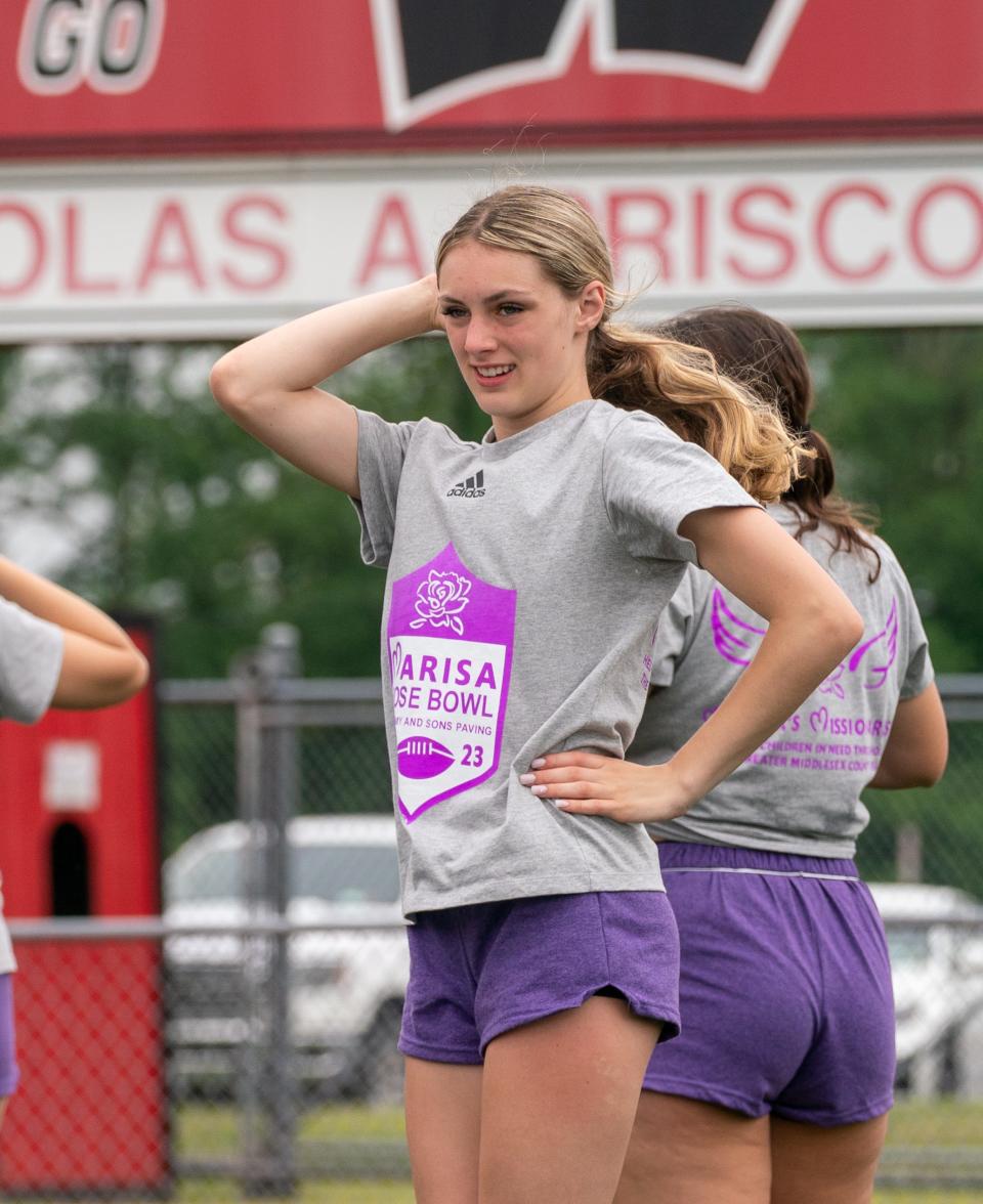 Woodbridge's Kaylee Russo at practice at Woodbridge High School on June 24, 2023, for the Marisa Rose Bowl.