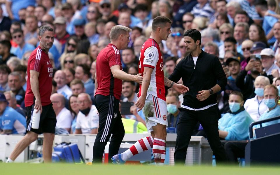 Granit Xhaka sent off as Arsenal go down without a fight in Man City thrashing - live reaction - PA