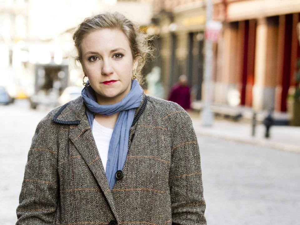 In this March 29, 2012 photo, actress Lena Dunham poses for a portrait in the Tribeca neighborhood of New York. Lena is the creator and the star in the series, "Girls," premiering April 15, at 10:30p.m. EST on HBO. (AP Photo/Charles Sykes)