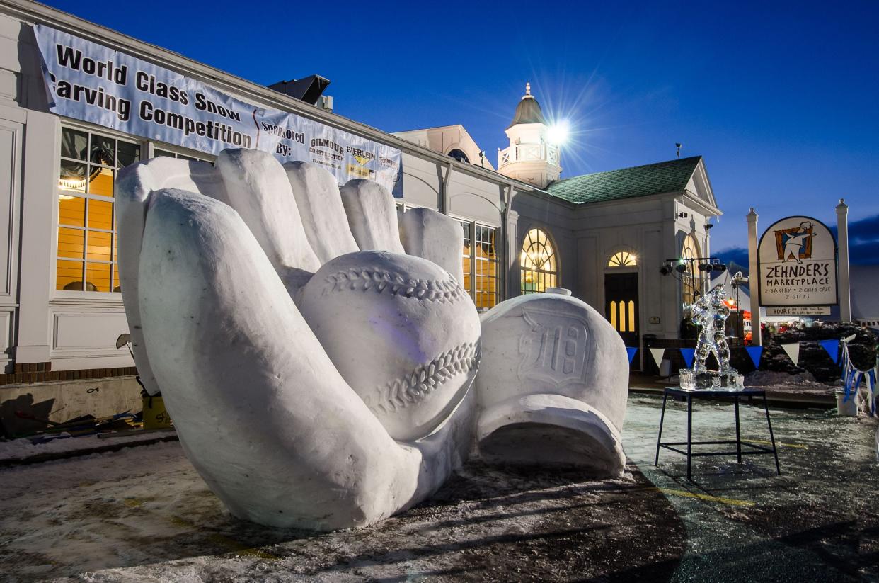 A snow sculpture created during Zehnder's Snowfest in Frankenmuth. The event returns Wednesday-Sunday, Jan. 24-28.