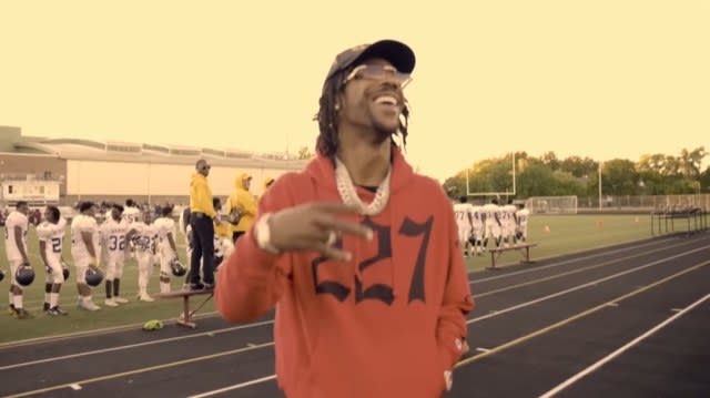 Boldy James smiling in his music video "Flag on the play"