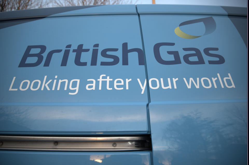 The logo of the UK energy firm British Gas, a subsidiary of the multinational firm Centrica. Manchester, UK, 2nd March 2015 (Photo by Jonathan Nicholson/NurPhoto) (Photo by NurPhoto/NurPhoto via Getty Images)