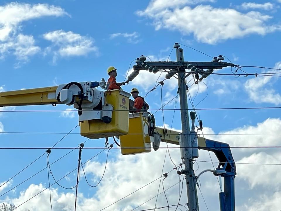 Power crews from other provinces came to P.E.I. to help restore power. 