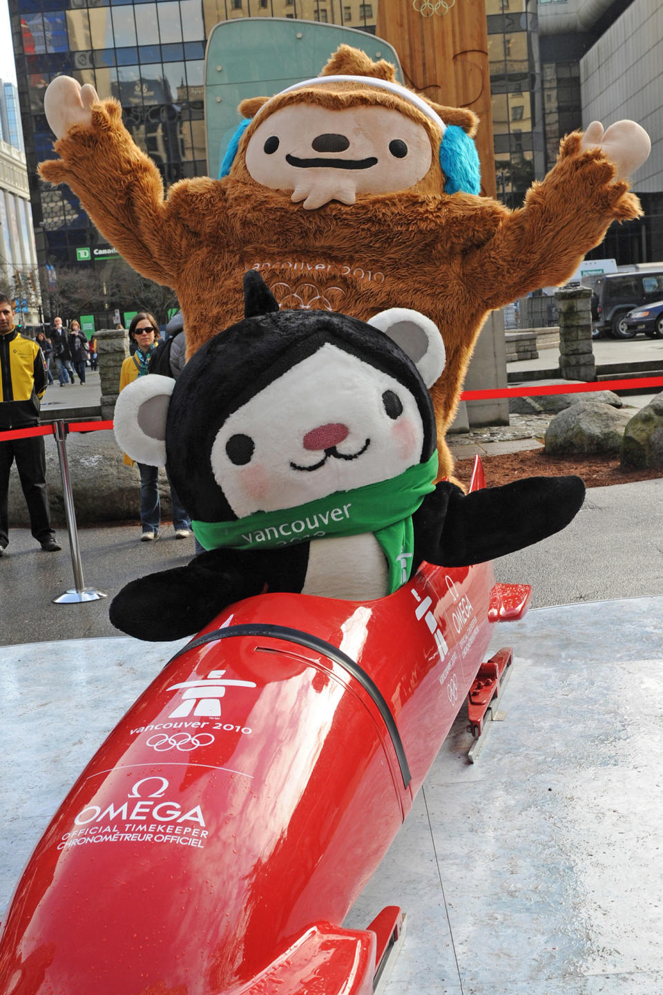 <p>Coming through! When the Games went to Canada in 2010, Quatchi and Miga were along for the ride. The brown sasquatch and black-and-white sea bear were "inspired by the fauna and tales of the First Nations on the West Coast of Canada," per <a href="https://olympics.com/en/olympic-games/vancouver-2010/mascot" rel="nofollow noopener" target="_blank" data-ylk="slk:Olympics.com;elm:context_link;itc:0;sec:content-canvas" class="link ">Olympics.com</a>.</p> <p>Like those before them, they were created by one of hudreds of design firms, Meomi, that were asked to pitch ideas. </p>
