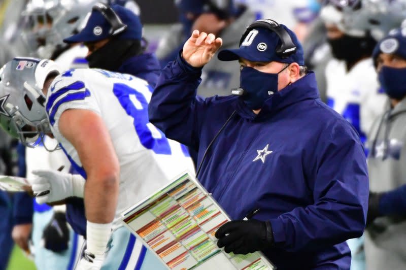 Dallas Cowboys head coach Mike McCarthy was hired in 2020. File Photo by David Tulis/UPI