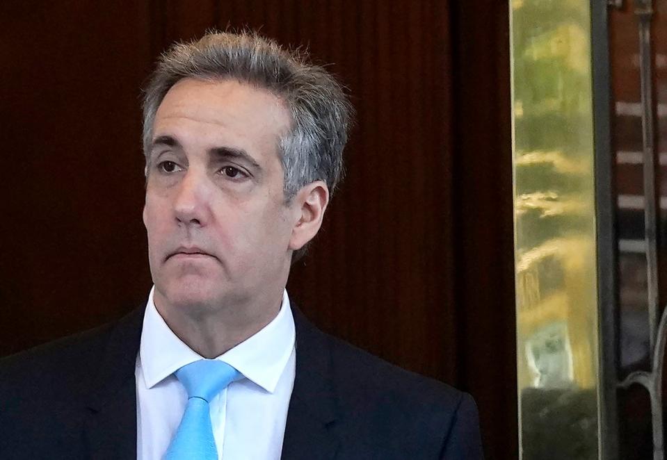 Michael Cohen heads to Manhattan criminal court on May 14 to testify in Donald Trump's hush money case. (AFP via Getty Images)