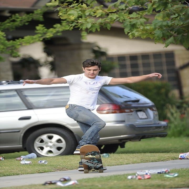 zac on a skateboard