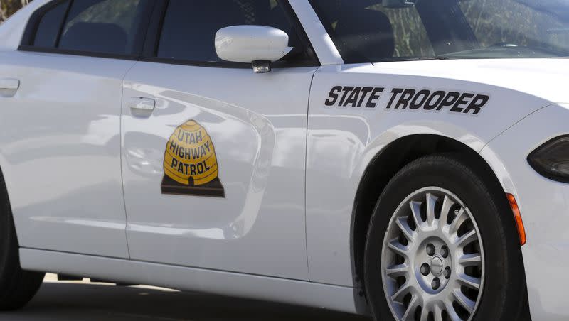 A Utah Highway Patrol vehicle in Salt Lake City is pictured on Thursday, Oct. 22, 2020. A 49-year-old man from Arizona was killed in a single-vehicle crash near Mexican Hat, in San Juan County, on Friday, troopers say.
