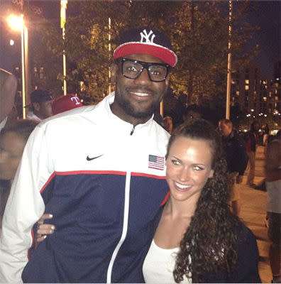 Lauren Perdue poses with LeBron James