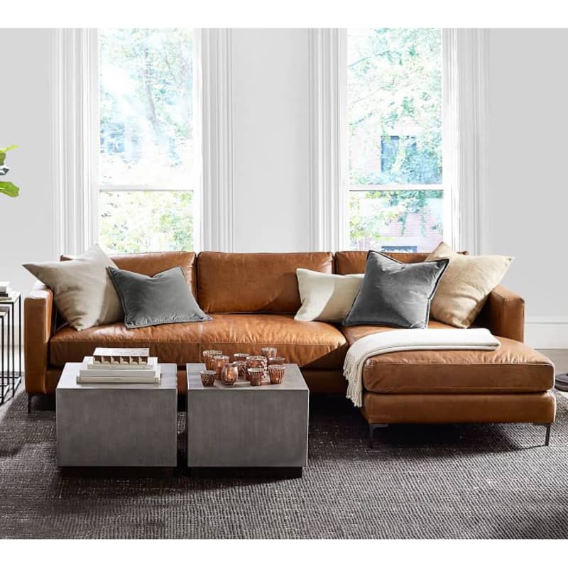 Jake Leather Sofa Chaise Sectional