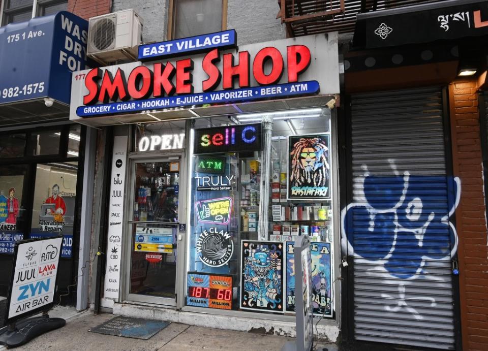 Manhattan is still reeling from the lockdowns of 2020 which put even more storefronts on the market — especially in older tenement —leading to the mushrooming dope shops like this one on 1st Avenue in the East Village. Helayne Seidman