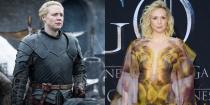 <p>From left: Christie as Brienne of Tarth in Season 8; Christie at the <em>GoT</em> Season 8 premiere on April 3, 2019. </p>